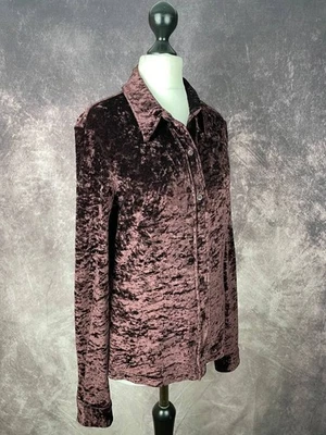 Camisa con botones de terciopelo púrpura Dolce & Gabbana para mujer M Hecha en Italia Foto 1 de 4