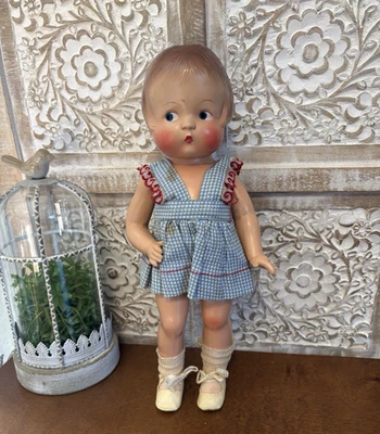 Muñeca Patsy Antigua Composición 13" ~ Versión 1946 con Alto Color Foto 1 de 4