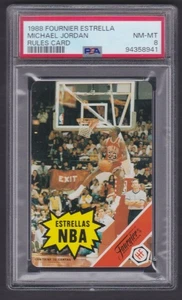 1988 Fournier Estrella Michael Jordan Rules Card PSA 8 Chicago Bulls - Picture 1 of 2
