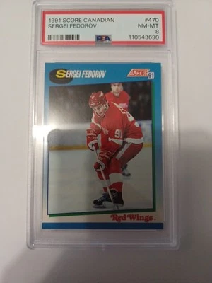 1991 Score Hockey SERGEI FEDOROV PSA 8 NM-MT  - Image 1 of 2