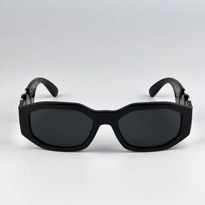 Versace Men Sunglasses Black Smoke Rectangle VE4361 Medusa Biggie 542287 NEW - Picture 1 of 13