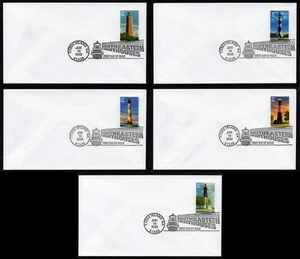 USA, SCOTT # 3787-3791, SET OF 5 FDC COVERS - SOUTHEASTERN LIGHTHOUSES YEAR 2003 - Picture 1 of 6