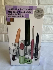 Neu Clinique Ready in 5: Berry Sweet 5-teiliges Make-up Geschenkset für Lippen & Augen - Bild 1 von 5