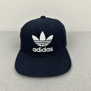 Adidas Hat Cap Men Snap Back Navy Blue Solid Trefoil Logo Embroidery Sports - Picture 1 of 9