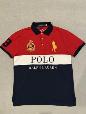 Polo Ralph Lauren Big Pony Spellout Cresta Rugby Polo Calce Ajustado Para Hombre Talla Mediana Foto 1 de 4