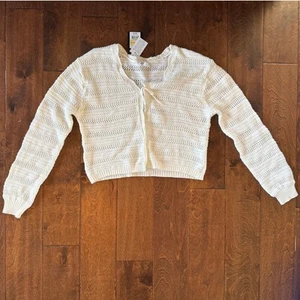 Art Class Girls XL 14 Knit Sweater White Preppy Feminine NEW - Picture 1 of 5