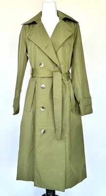 Rachel Zoe женщин с капюшоном двубортный Тренч SZ S зеленый розничной $189 - Изображение 1 из 4