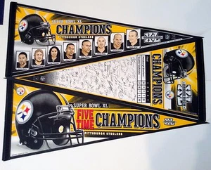 Set of 3 2005 Pittsburgh Steelers Super Bowl XL 40 2006 Champions Pennant 30" - Picture 1 of 1
