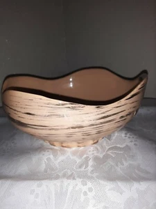 Vintage #58 USA Handpainted Scalloped Ceramic/Pottery Bowl - Picture 1 of 12