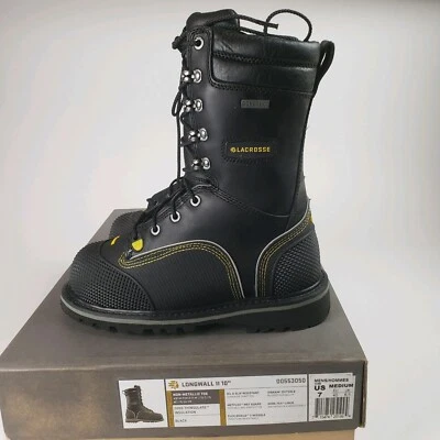 Lacrosse Longwall II 10" 200G MET/NMT CSA Men's Mining Boots size 7 M - Image 1 of 4