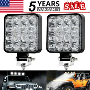 2PCS 48W LED Work Light Truck OffRoad Tractor Lights Lamp 12V-24V Square US - Bild 1 von 12
