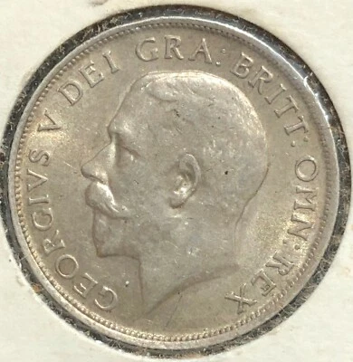 1914 Great Britain King George V Silver One Shilling  * - Image 1 of 4