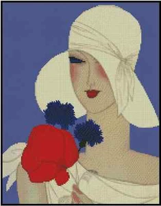 Art Deco Lady with Large Hat Counted Cross Stitch Chart No.24-106 - Picture 1 of 1