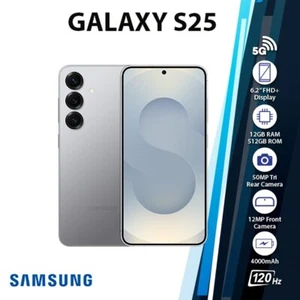 Samsung Galaxy S25 5G Android Cell Phone (Silver/12GB+512GB/Dual SIM/Unlocked) - Picture 1 of 6