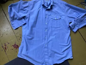 Vintage LL Bean Oxford Shirt Mens Large 17-33 Made In USA Ivy VTG Preppy Blue - Picture 1 of 10