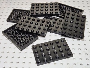 Lego Plate 4x6 [3032] Black x8 - Picture 1 of 11