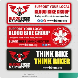 Pegatinas autoadhesivas para bicicletas de sangre Manchester motociclistas de emergencia sangre NHS - Imagen 1 de 10