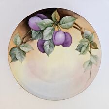 Antique Limoges France Charles Martin Cabinet Plate 8 5/8” Handpainted Plums