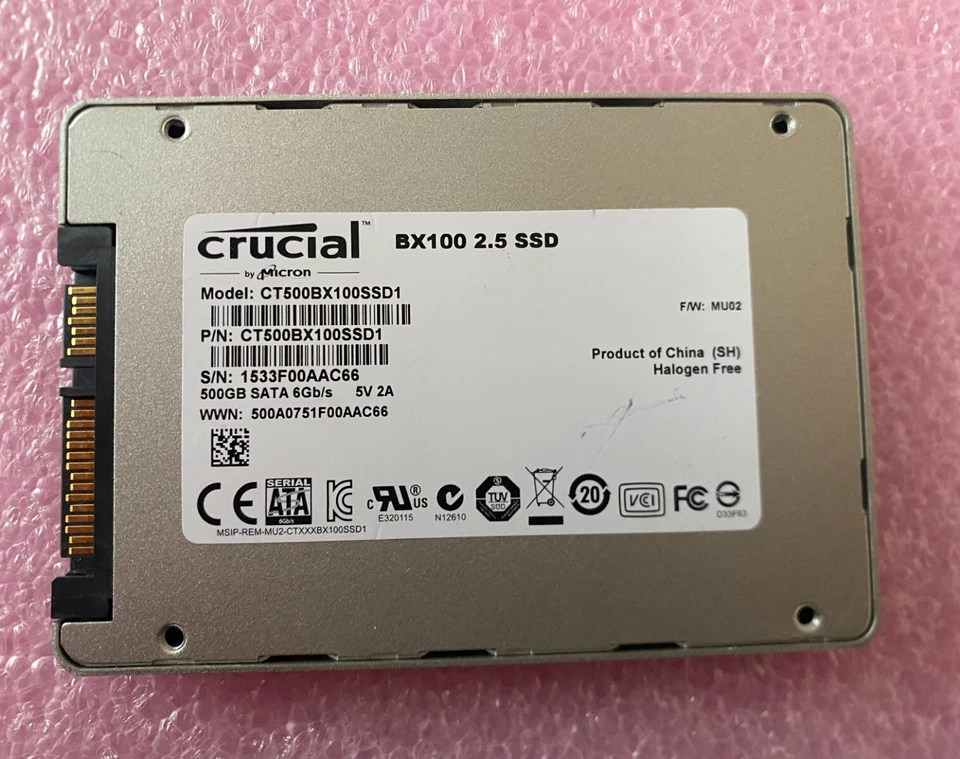 Micron Crucial BX100 500GB CT500BX100SSD1 SATA 6Gb/s 2.5" Solid State Drive - Image 1 of 2