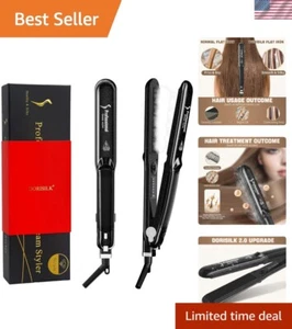 Professional Salon 2-in-1 Steam Hair Straightener & Curler - LED Display - Picture 1 of 10