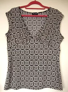 BCBG MAXAZRIA Y2K 00 Vintage Designer Blouse Top Stretch Fabric Size Large 16 18 - Picture 1 of 3