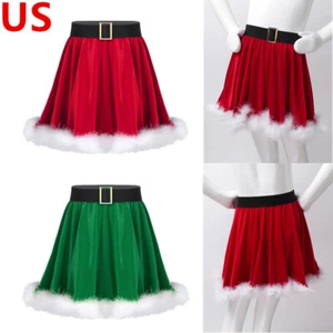 Girls Christmas Santa Skirts Xmas Cosplay Carnival Dance Performance Outfit - Picture 1 of 26