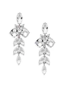 Designer SHASHI Arcadia 18K Gold Plated Cubic Zirconia Dangle Post Back Earrings - Picture 1 of 14