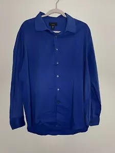 Alfani Blue Stain Resistant Stretch Button-Up Dress Shirt Athletic Fit Men's XL - Picture 1 of 7