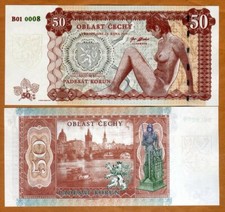 Bohemia, 50 Korun, Private Issue Essay, 2019, Limited Issue, Nude Allegory UNC