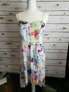 STUDIO Y Spaghetti StrapPleated Hi/Low Sun Dress ~ Size L - Picture 1 of 4