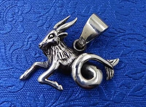 Capricorn Zodiac Pendant Sea-Goat Sign 925 Silver - Picture 1 of 2
