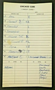 Rare Willie Mays August 11 1972 Mets Lineup Card - Picture 1 of 3