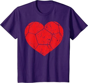 Soccer Ball Pattern Heart Valentine's Day Gifts Youth Unisex T-shirt - Picture 1 of 7