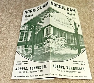 Vintage NORRIS DAM MOTEL Brochure Norris Tennessee / Oak Ridge - Picture 1 of 7