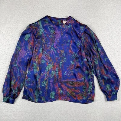 Camisa Tess Feminina 16 Blusa Azul Vintage Carreira Artística Escritório Arte para Usar Trabalho - Imagem 1 de 4