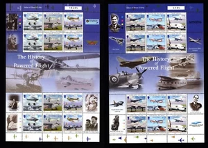 ISLE OF MAN 2003 HISTORY OF POWERED FLIGHT PAIR OF SHEETS SG.1067/72 MNH - Picture 1 of 1