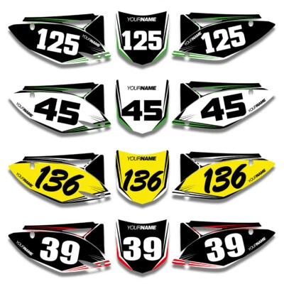 Calcomanías de matrícula personalizadas para Kawasaki KX450F 2009-2011 paneles laterales gráficos Foto 1 de 2