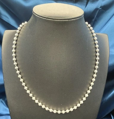 Vtg Joseph Esposito 925 Sterling Silver 5mm Ball Bead Chain 20" Necklace Signed Foto 1 de 4