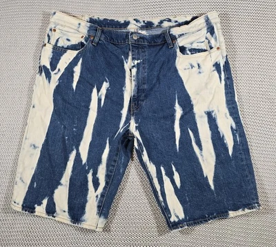Levi's Lot 502 Jean Shorts Men Sz 42 Acid Bleach Wash Blue White - Image 1 of 4