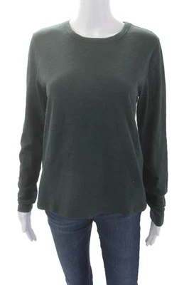 Camiseta básica de algodón verde oscuro talla S Lilla P para mujer manga larga cuello redondo Foto 1 de 4
