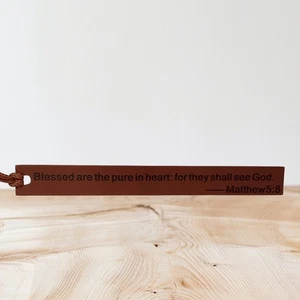 Spakon Christian Bookmark, Bible Verse, Great For Gifting, Brown, Faux Leather. - Picture 1 of 9