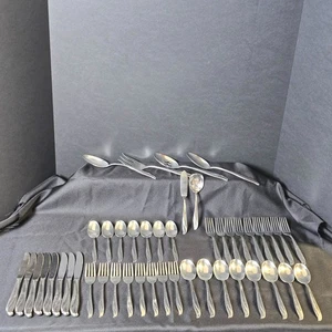 WM. Rogers Stainless Flatware 46 Pcs Impression Pattern includes Serving Pieces  - Picture 1 of 9