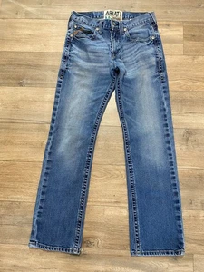 Ariat M7 Rocker Herren 31X32 Western Bestickte Nähte Blau Jeans Schnurrhaare - Bild 1 von 9