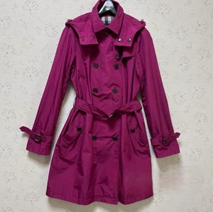 Burberry London Pink Purple Hooded Trench Coat Size: 38 [VG] limited From JAPAN - Picture 1 of 12