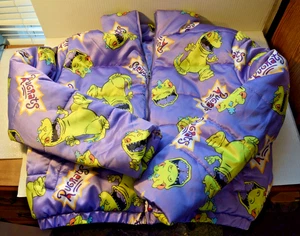 Nickelodeon RugRats Reptar Purple Puffer Coat with Fanny Pack (Youth Large) - Picture 1 of 9