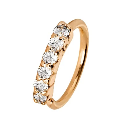 Joyería Anillo Aro Nariz Oro 14K Avalancha 20G con Moissanites, Anillo Nariz 6mm Foto 1 de 4