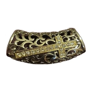 Anello/Supporto/Cursore Sciarpa Obling Filigrana con Strass Croce Moda  - Foto 1 di 8