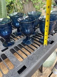 Vintage 8er Set NORITAKE PROVINCIAL dunkel kobaltblau Glaskelche 5,5 Zoll - Bild 1 von 14