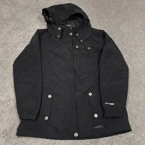 Eddie Bauer Jacket Women XL Black Full Zip Up Outdoor Hike Rain Coat Weatheredge - Picture 1 of 11
