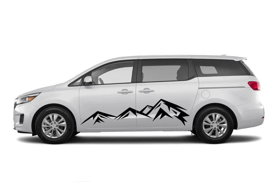 Kit de calcomanías adhesivas gráficas Side Mountain Hill para minivan KIA Sedona 2020 2021 Foto 1 de 4